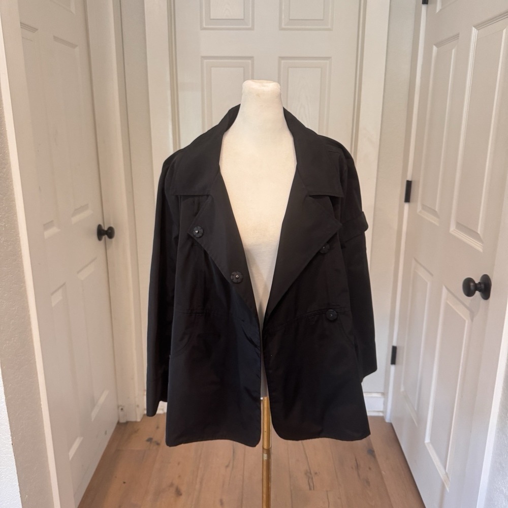 Simply Vera Wang Black Jacket Double Button Front Sz XL Lightweight Outdoor
